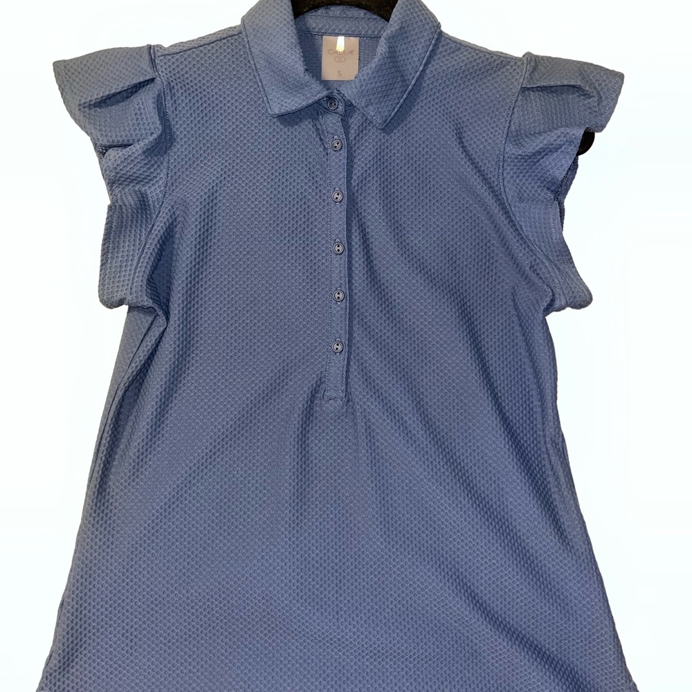 CALIA Women's Honeycomb Flutter Sleeve Golf Polo